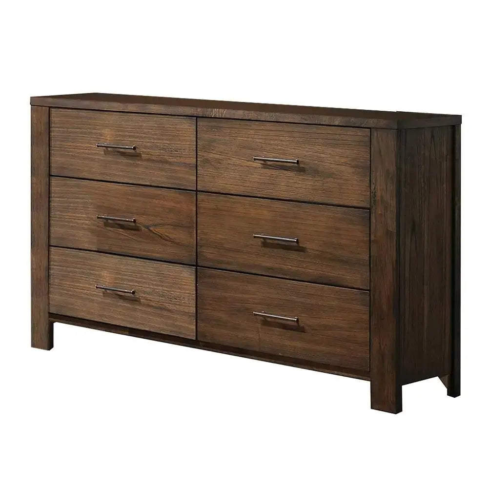 59" Brown Metal Six Drawer Dresser HomeRoots