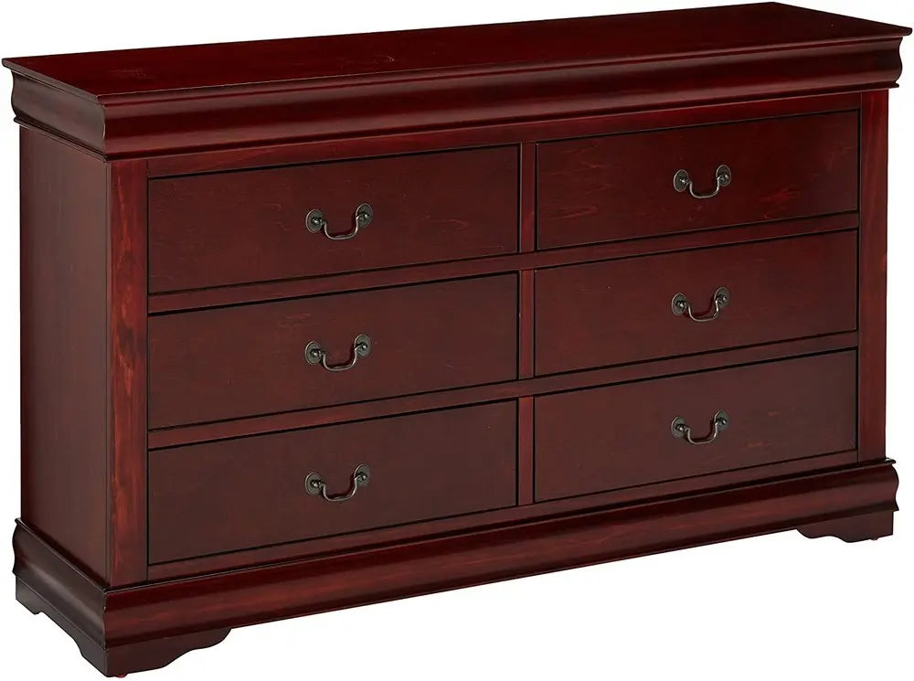 57" Brown Solid Wood Double Dresser HomeRoots