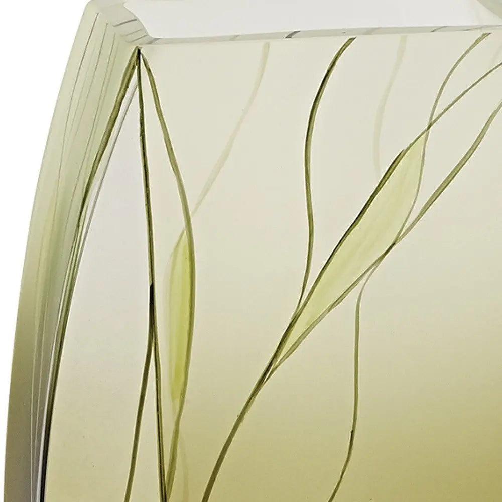 12" Green Abstract Lead Free Crystal Table Vase HomeRoots