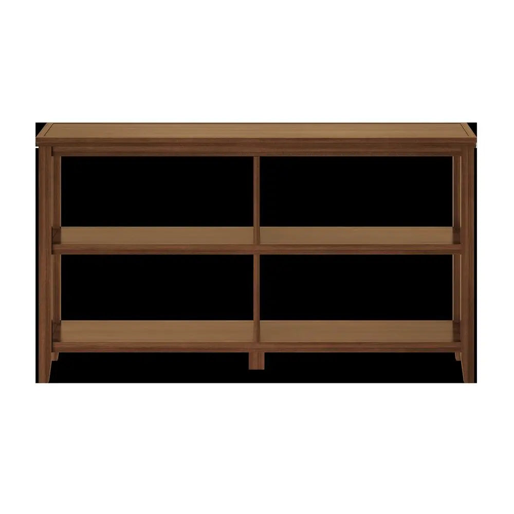Brown Solid Wood Double Bookcase HomeRoots