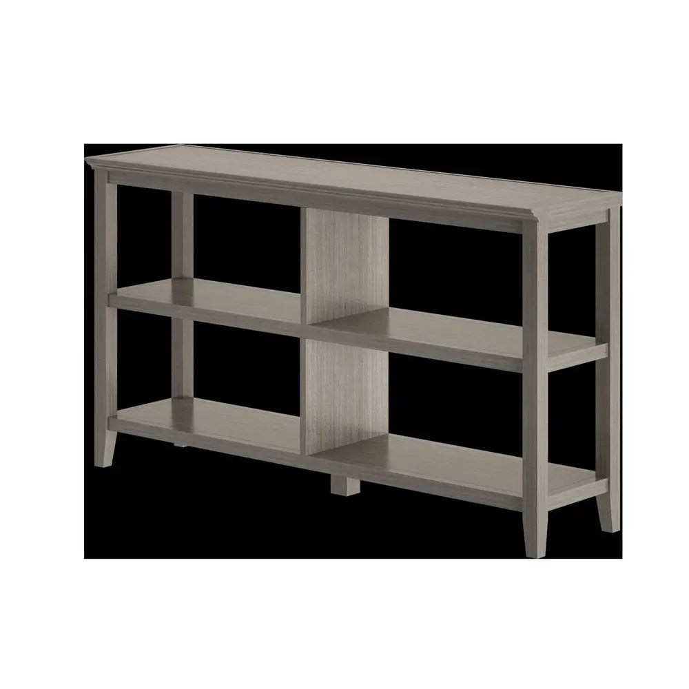 Gray Solid and Manufactured Wood and Solid Wood Double Bookcase HomeRoots