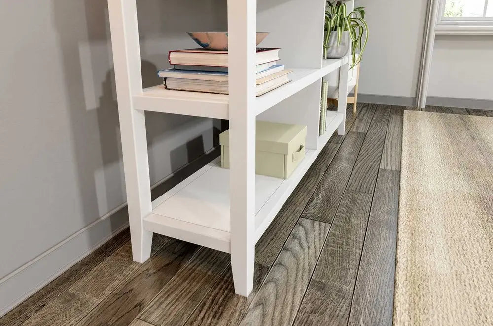 30" White Wood Two Shelf Bookcase HomeRoots
