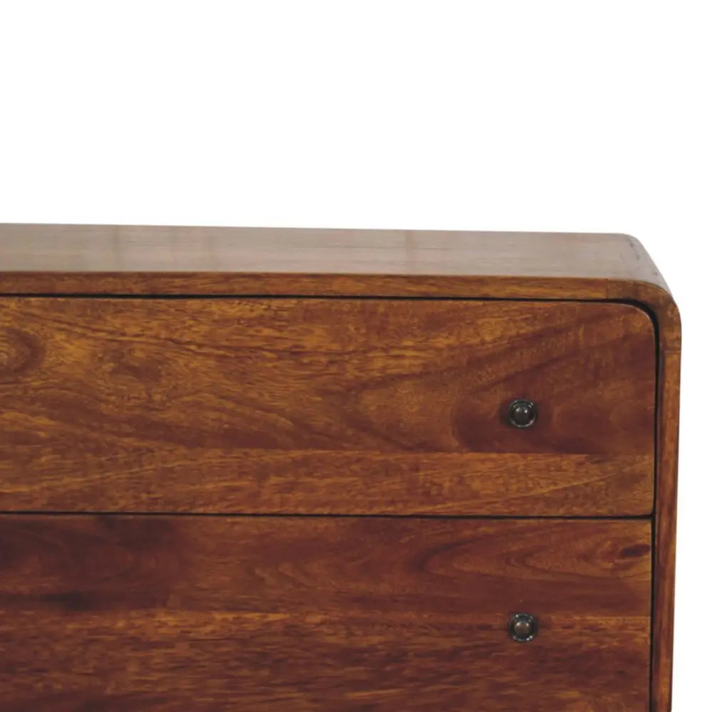 38" Chestnut Solid Wood Accent Cabinet With Two Doors And Two Drawers - NOVA HOME FURNITURE