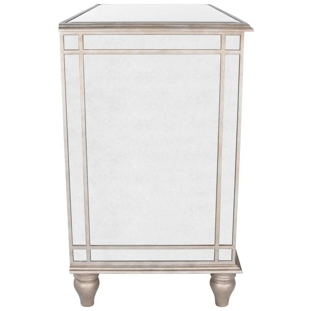 Rectangle Mirrored Three Drawer Console Storage Chest HomeRoots