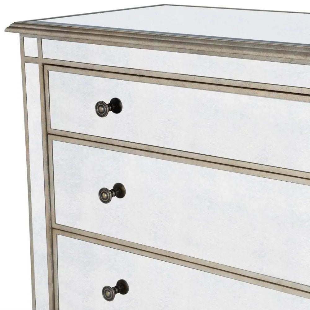 Rectangle Mirrored Three Drawer Console Storage Chest HomeRoots