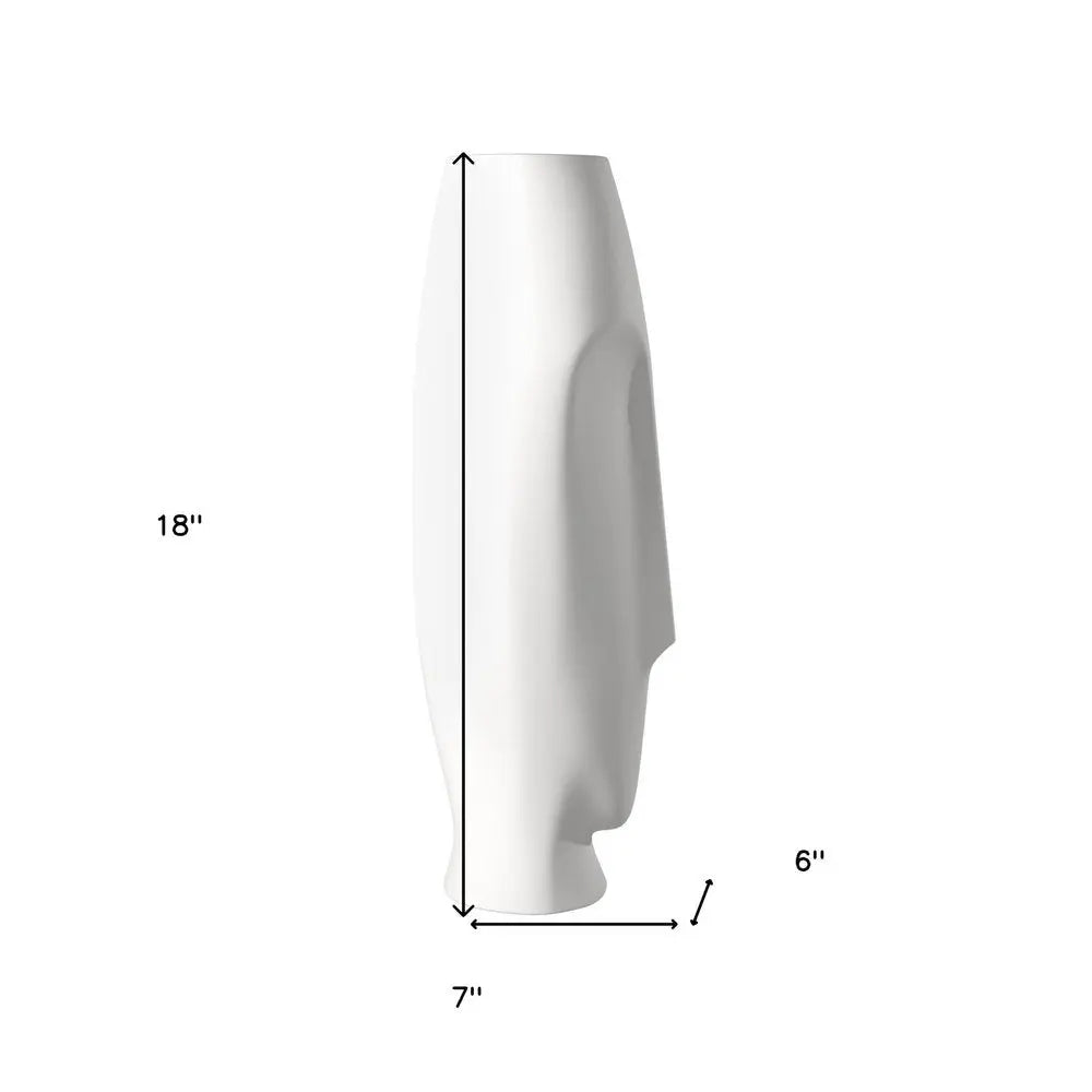 Set of Two Ceramic White Cylinder Table Vases HomeRoots