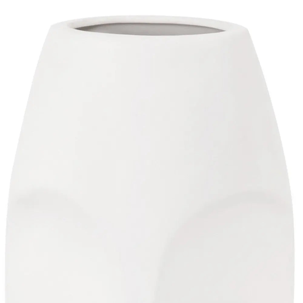 Set of Two Ceramic White Cylinder Table Vases HomeRoots