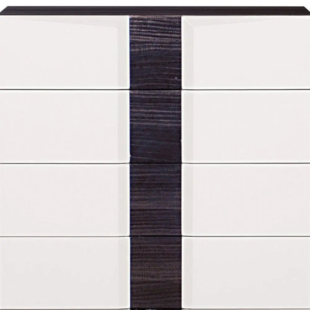 White And Grey Chest With 5 Drawer HomeRoots