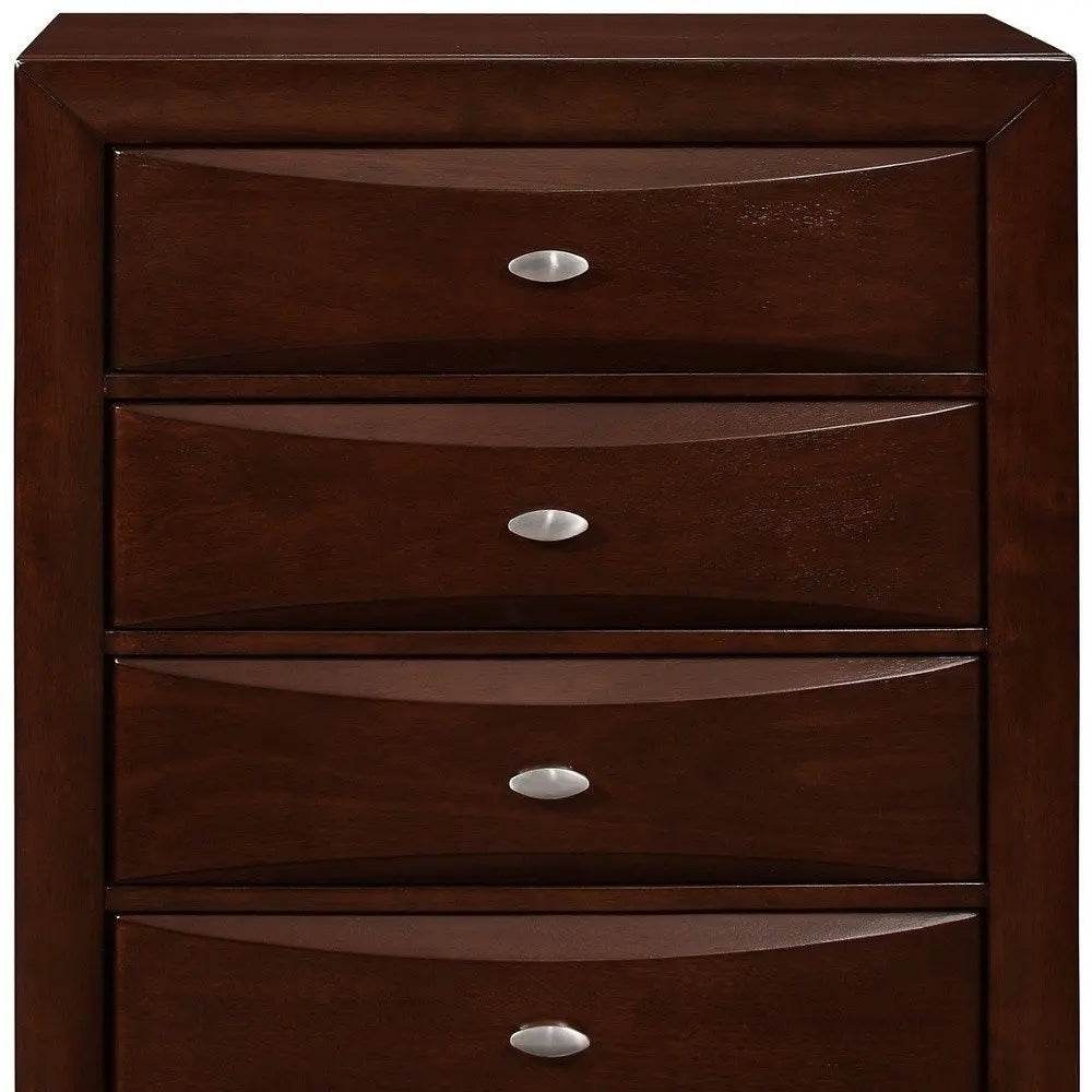 New Merlot Chest With 5 Chambared Drawer HomeRoots
