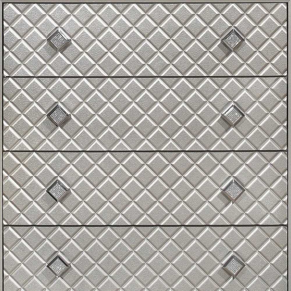 Champagne Toned Chest With Tapered Acrylic Legs And 5 Drawers HomeRoots