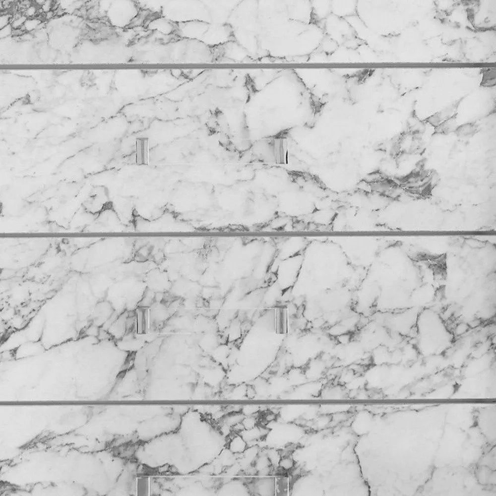 Modern White Chest With 5 Faux Marble Detailed Front Drawer. HomeRoots