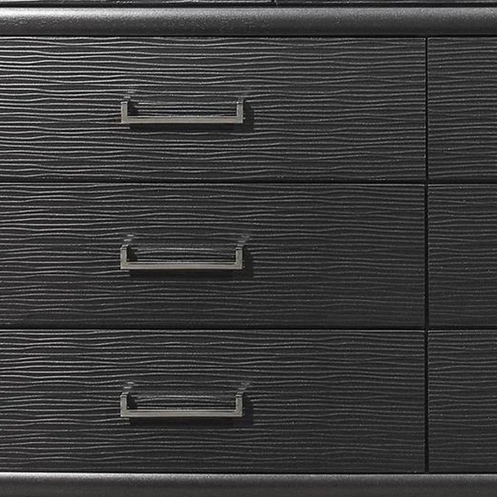 59" Gray Solid Wood Nine Drawer Double Dresser HomeRoots