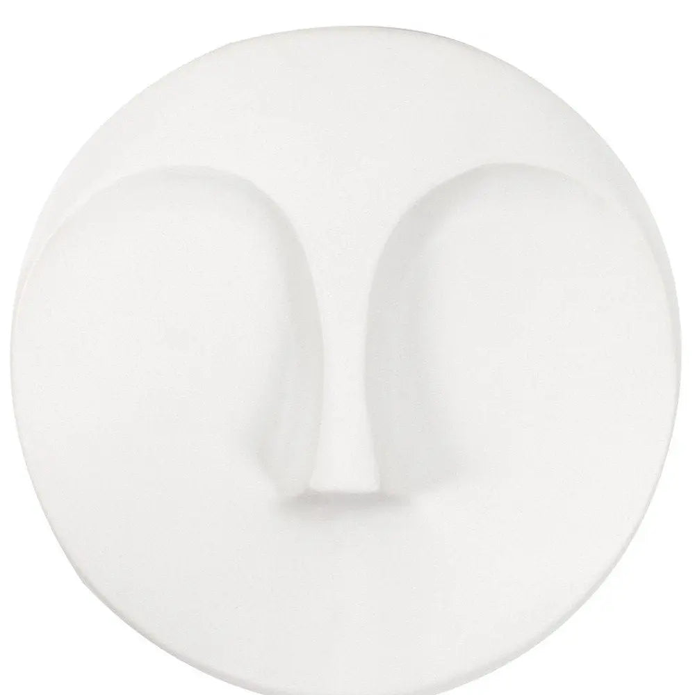10" White Ceramic Face Round Wall Decor HomeRoots