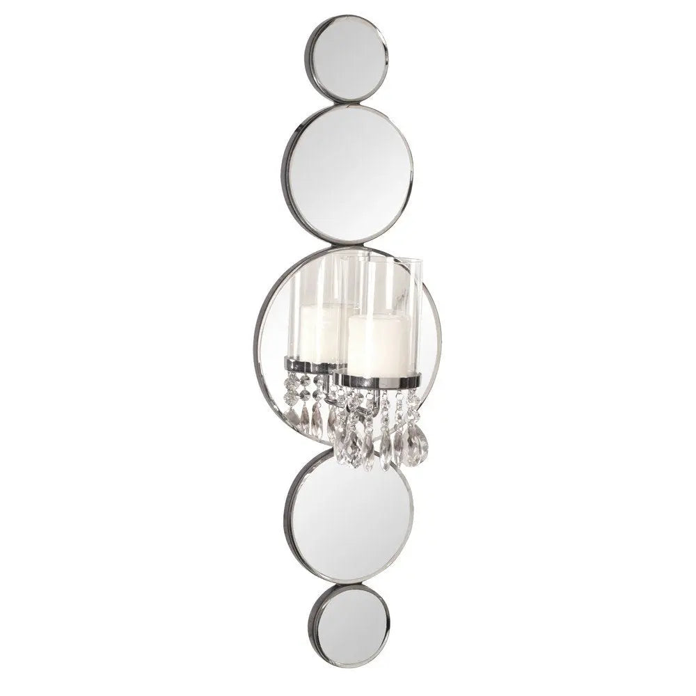Silver and Clear Modern Bling Mirrored Wall Sconce HomeRoots