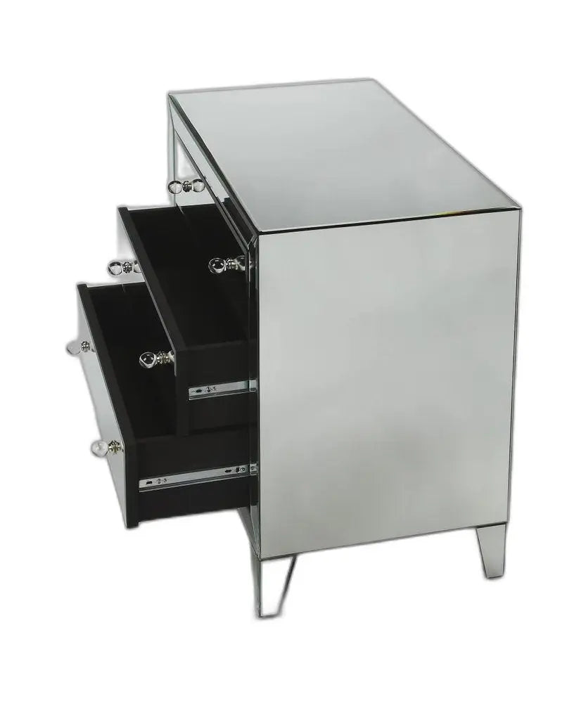 30" Clear Glass Three Drawer Chest HomeRoots