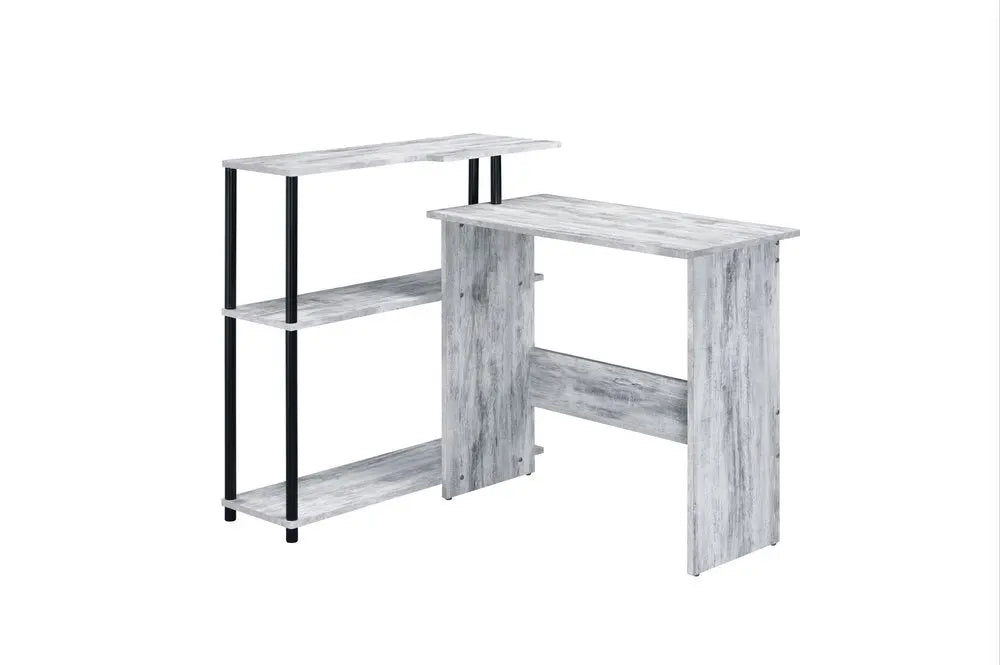 39" Antiqued White L Shape Writing Desk - NOBLE HOME INTERIORS