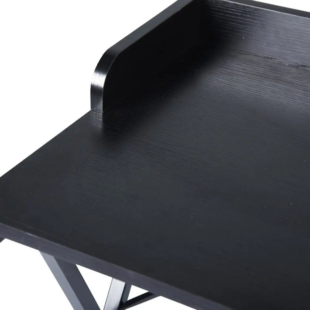39" Black Wood and Metal X - Shape Computer Desk - NOBLE HOME INTERIORS