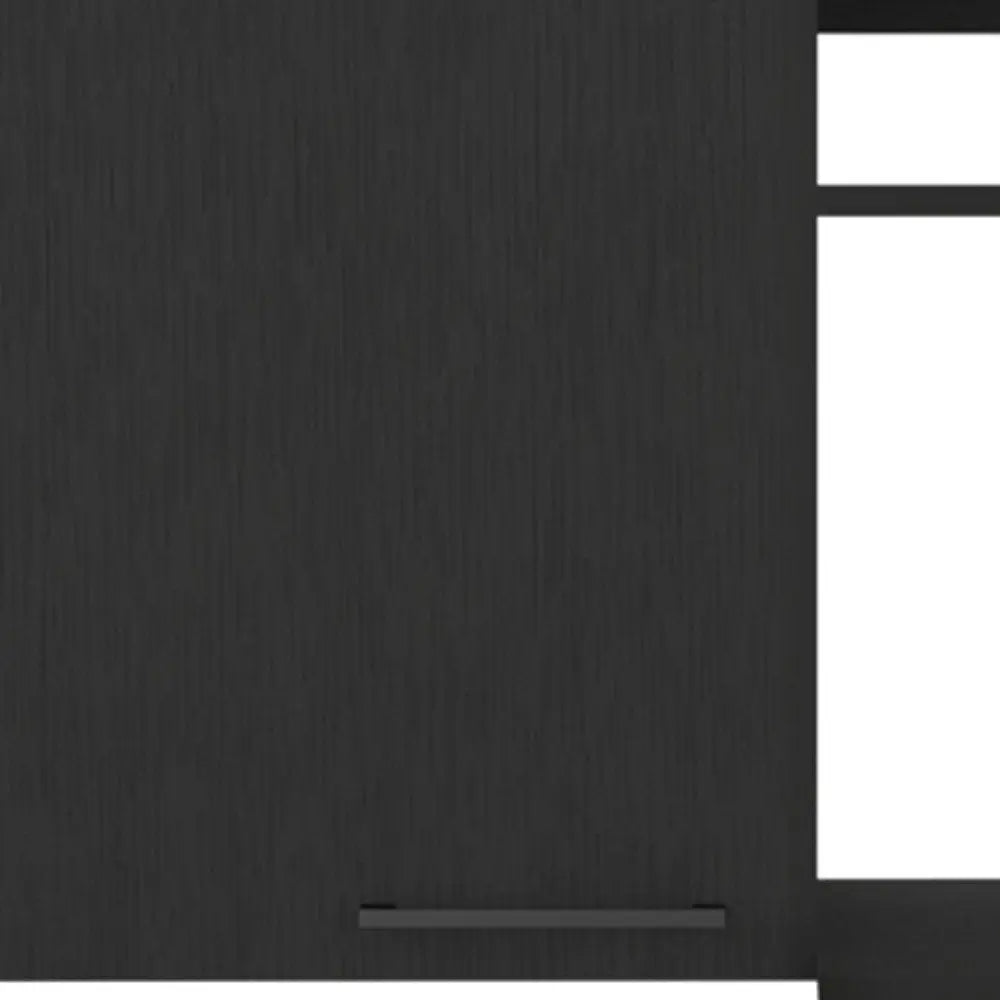 39" Black Wood Wall Mounted Accent Cabinet With Single Door - NOBLE HOME INTERIORS