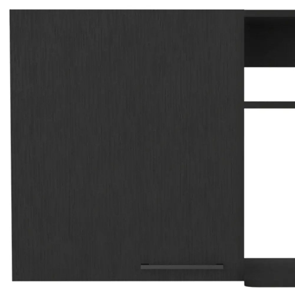39" Black Wood Wall Mounted Accent Cabinet With Single Door - NOBLE HOME INTERIORS
