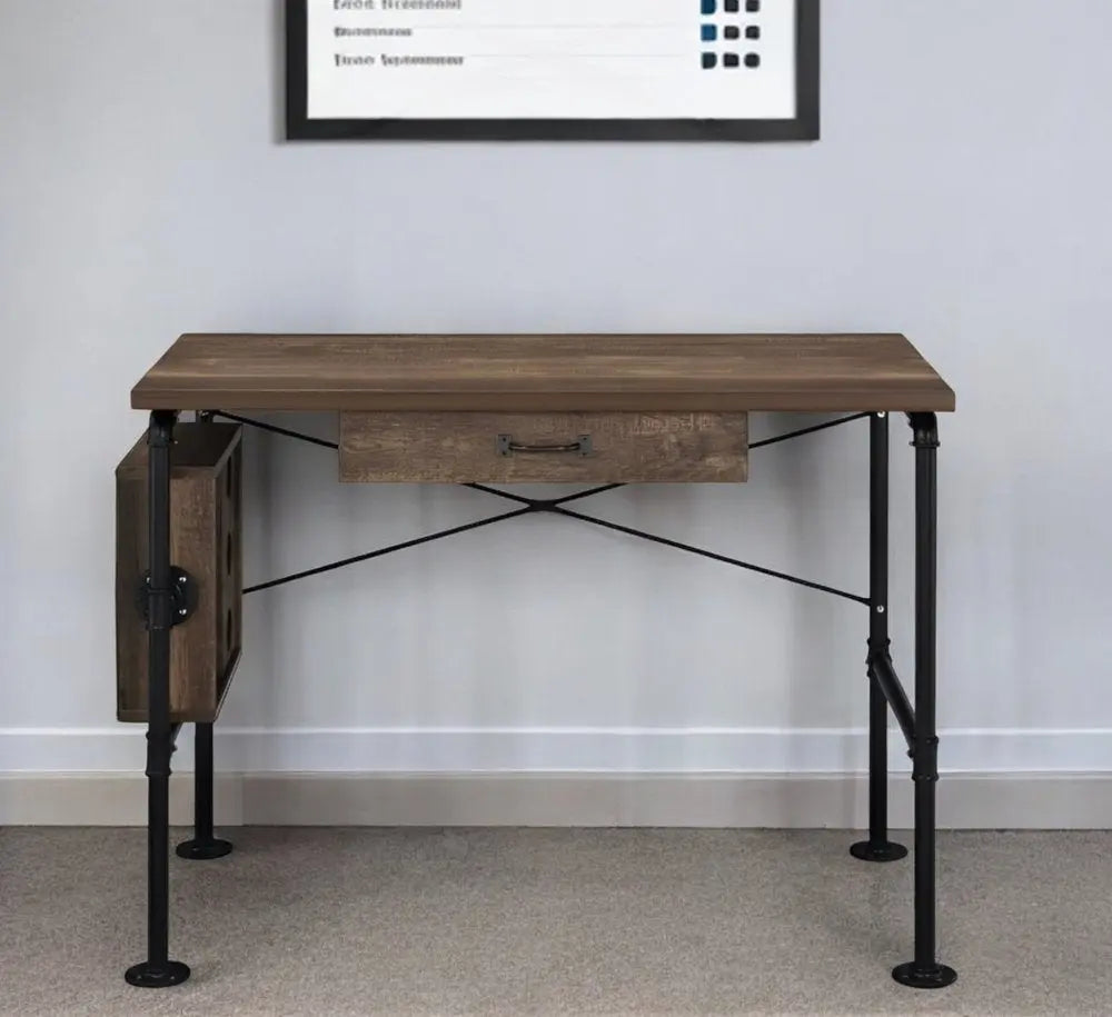39" Brown and Black Writing Desk - NOBLE HOME INTERIORS