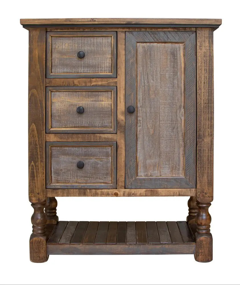 39" Brown Solid Wood Three Drawer Chest - NOBLE HOME INTERIORS