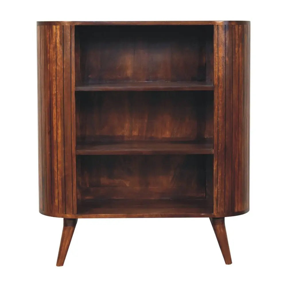 39" Chestnut Solid Wood Three Tier Bookcase - NOBLE HOME INTERIORS