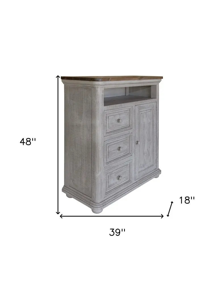 39" Gray Solid Wood Three Drawer Chest - NOBLE HOME INTERIORS