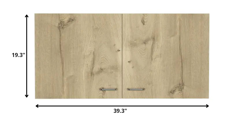 39" White And Light Oak Standard Accent Cabinet With One Shelf - NOVA HOME FURNITURE