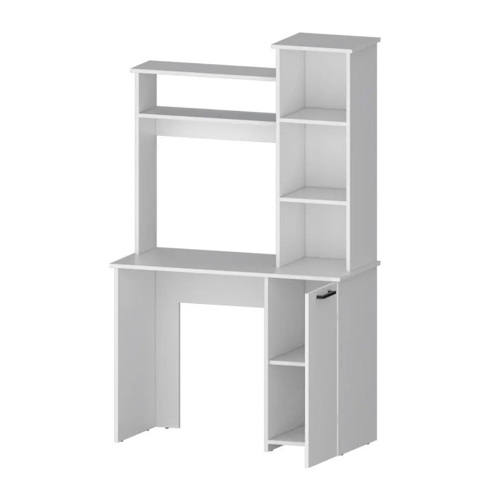 39" White Computer Desk With Hutch - NOBLE HOME INTERIORS