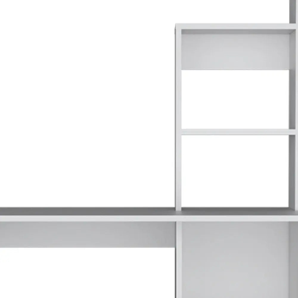 39" White Wood Computer Desk With Hutch - NOBLE HOME INTERIORS