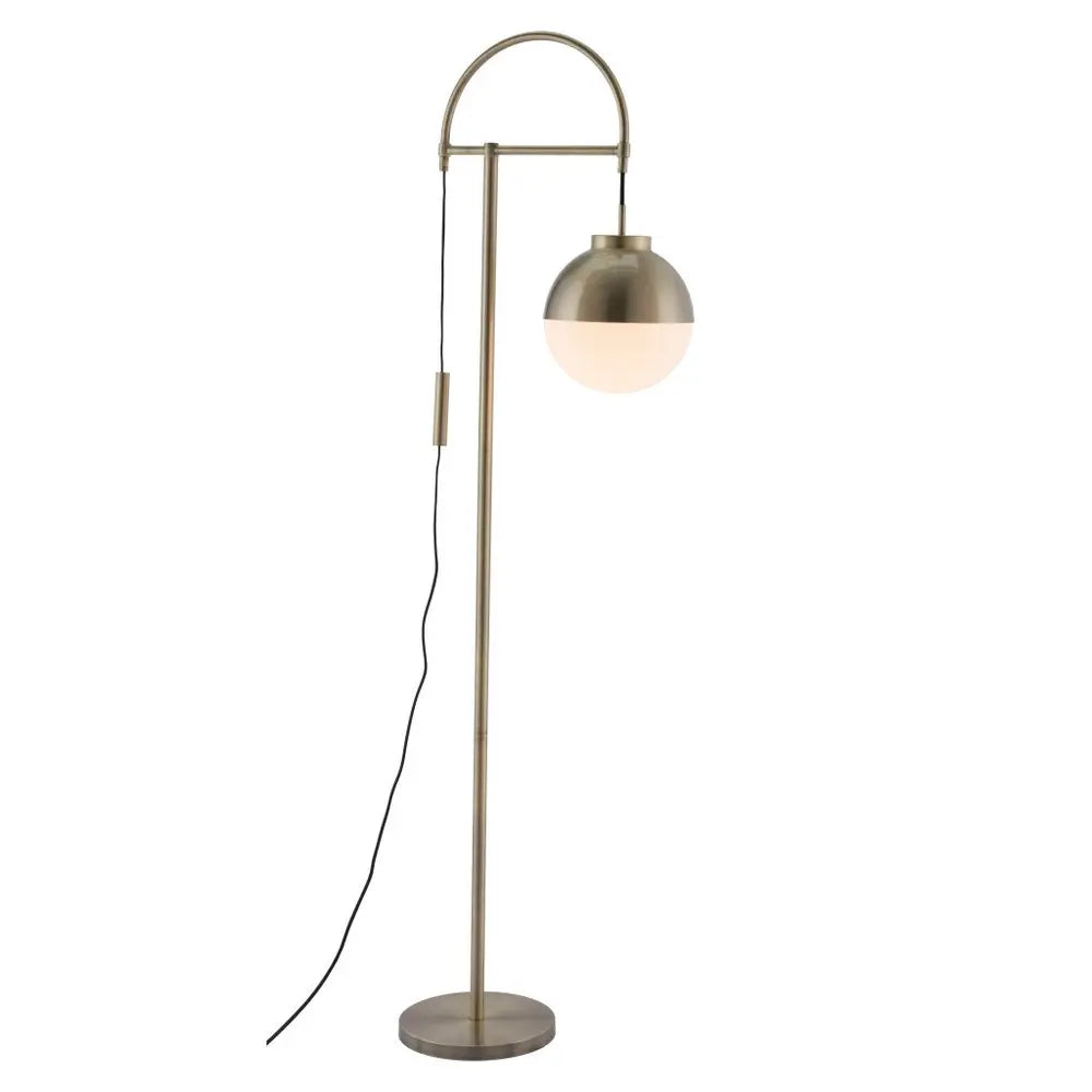 69" Bronze Steel Floor Lamp With Bronze Steel Globe Shade HomeRoots