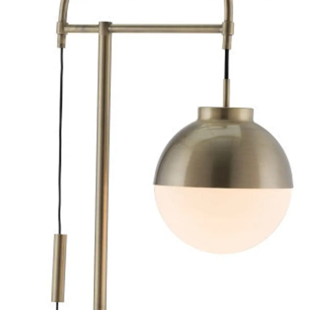 69" Bronze Steel Floor Lamp With Bronze Steel Globe Shade HomeRoots