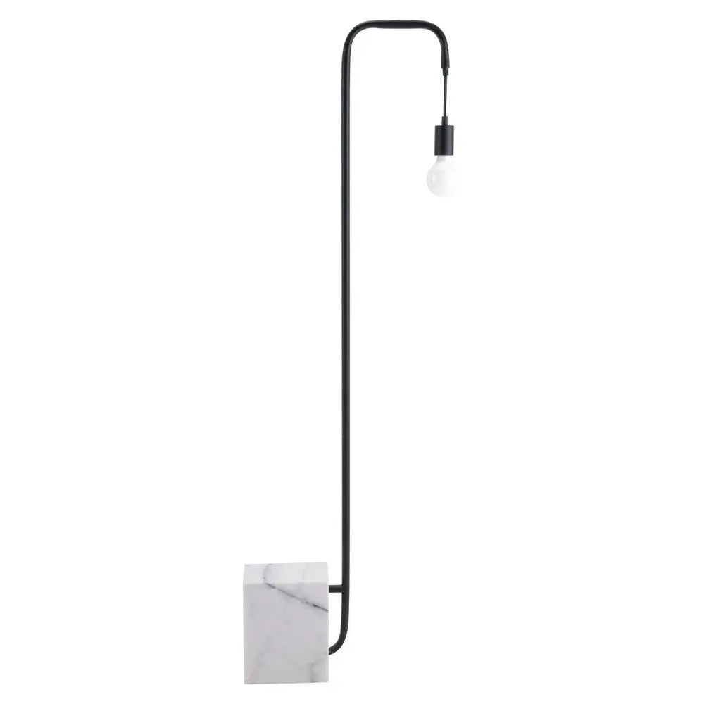 59" Black And White Marble And Steel LED Floor Lamp HomeRoots