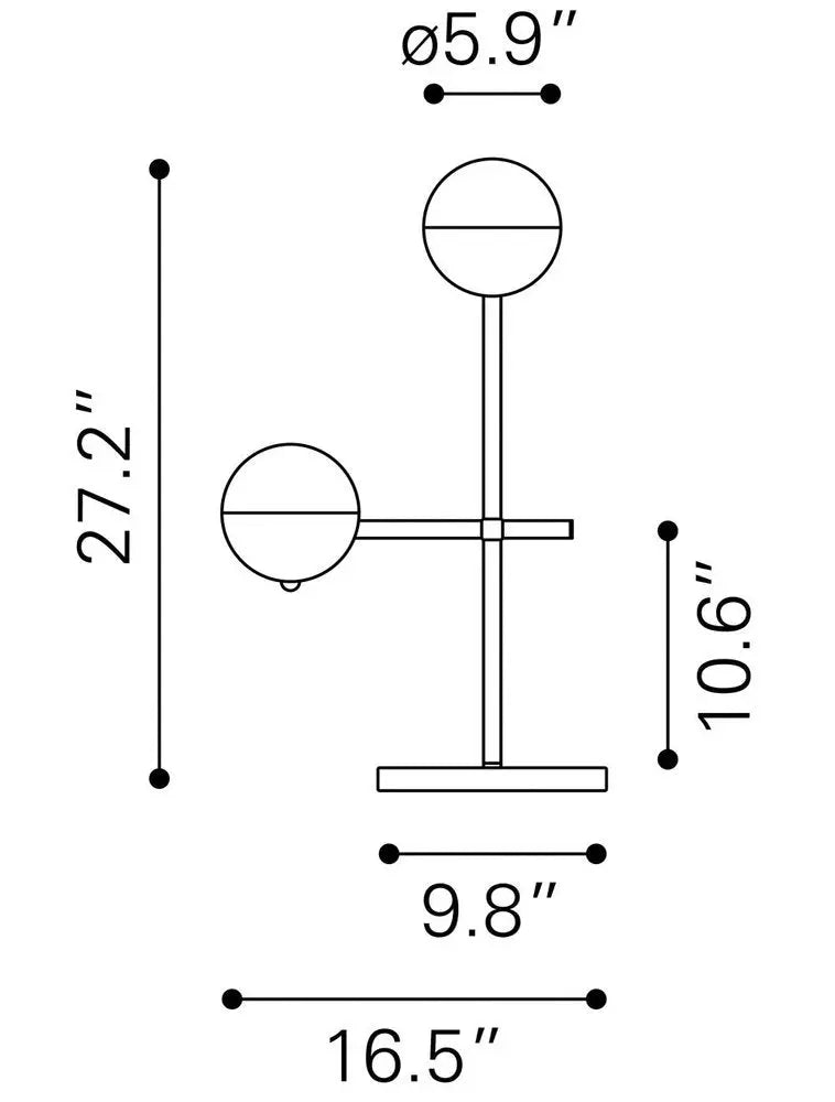 69" Brass Metal Bedside Table Lamp With Off White Globe Shade HomeRoots