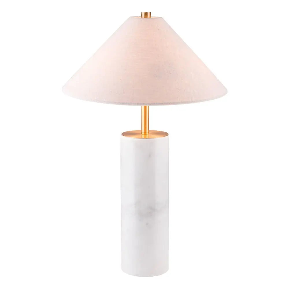 55" White Metal Bedside Table Lamp With Beige Empire Shade HomeRoots