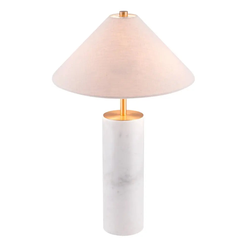 55" White Metal Bedside Table Lamp With Beige Empire Shade HomeRoots