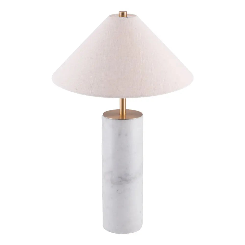 55" White Metal Bedside Table Lamp With Beige Empire Shade HomeRoots