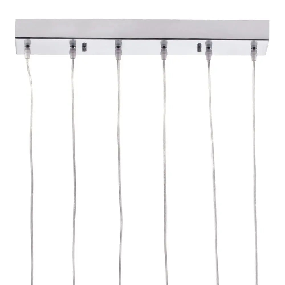 Silver Kitchen Island Six Light Metal LED Ceiling Light With Shades HomeRoots