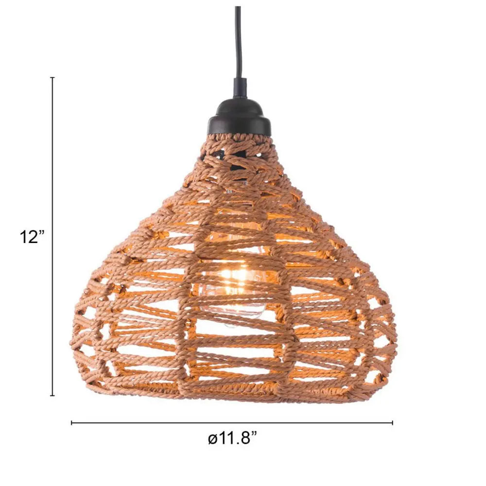 Natural Lantern Metal Dimmable Ceiling Light With Natural Shades HomeRoots