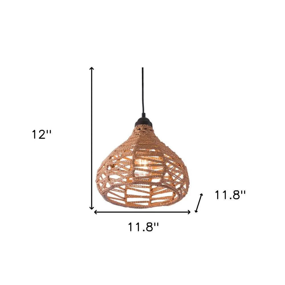 Natural Lantern Metal Dimmable Ceiling Light With Natural Shades HomeRoots