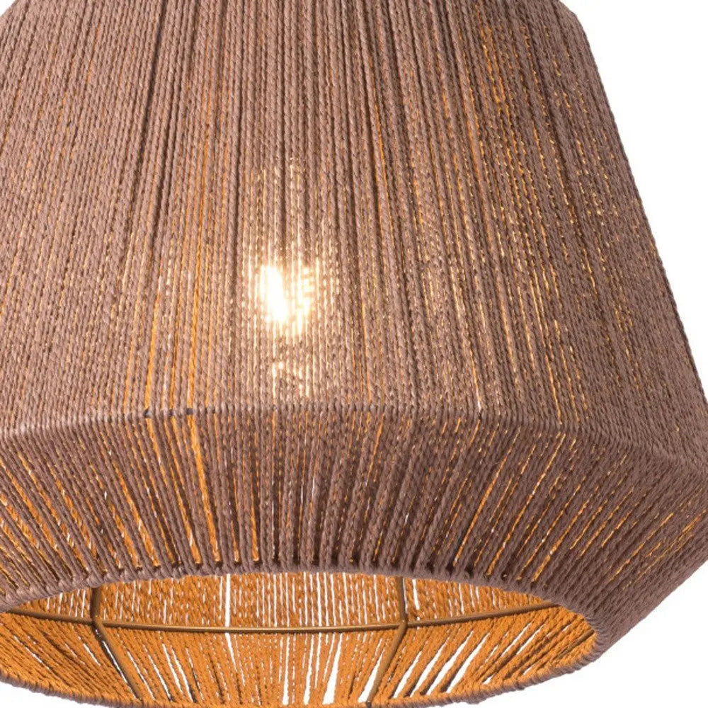 Brown Woven Paper String Hanging Pendent Lamp HomeRoots