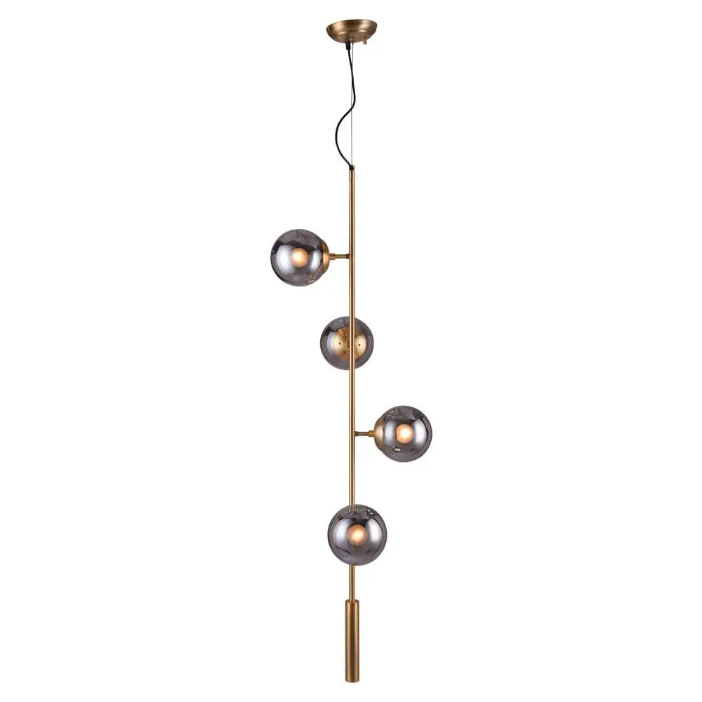Gold Shaded Four Light Metal Dimmable Ceiling Light With Clear Shades HomeRoots