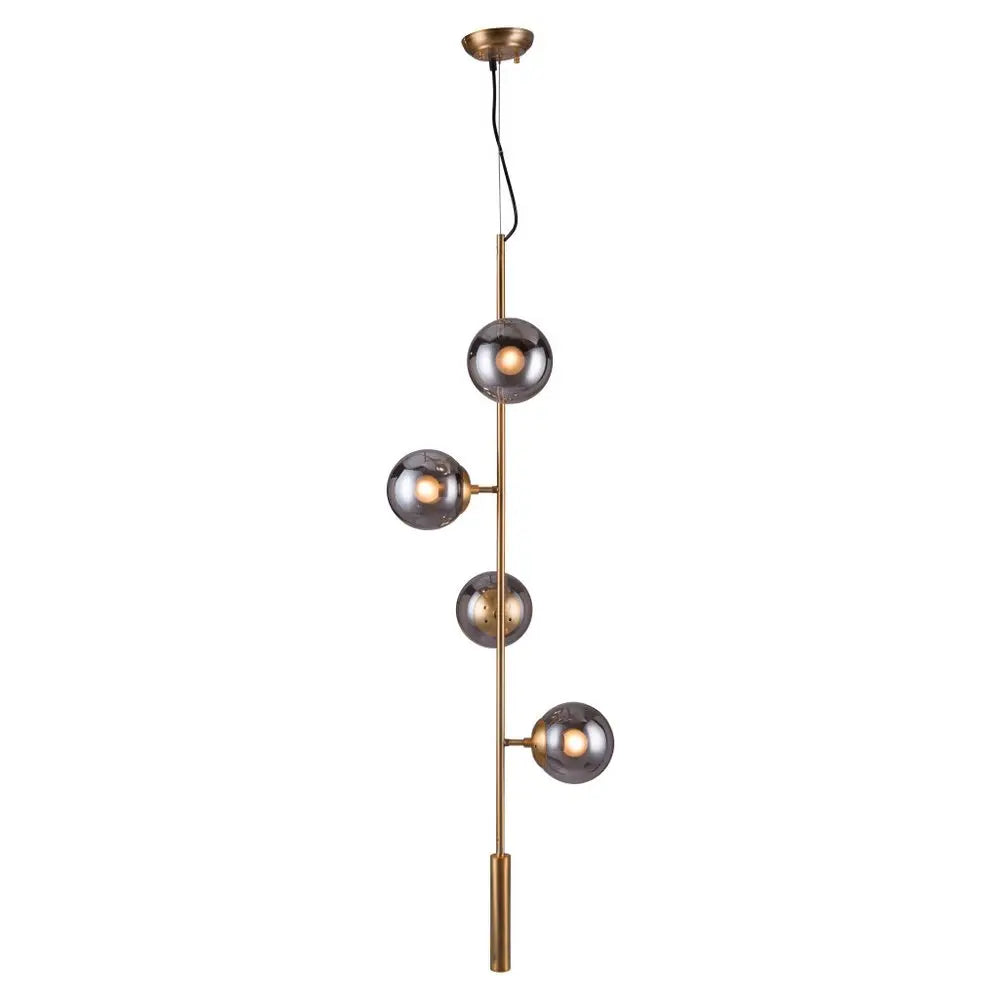 Gold Shaded Four Light Metal Dimmable Ceiling Light With Clear Shades HomeRoots