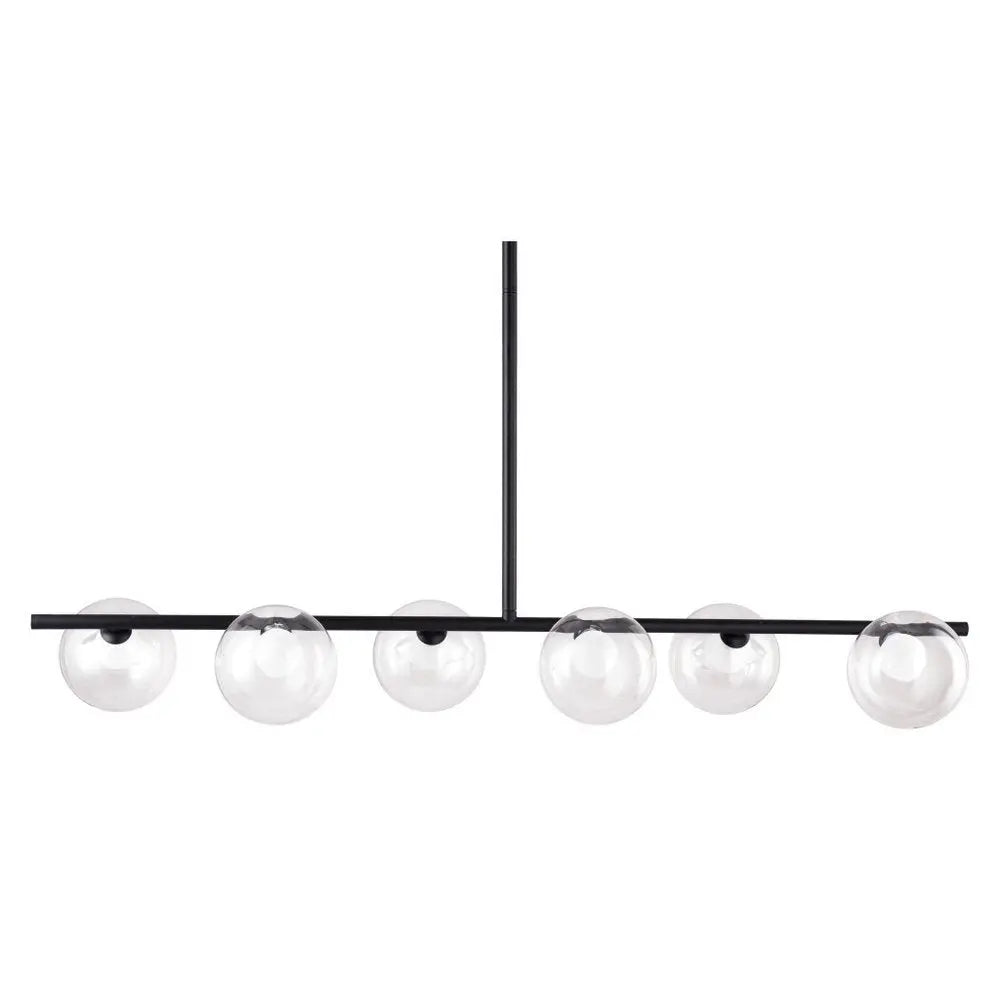 Black Kitchen Island Six Light Metal Ceiling Light HomeRoots