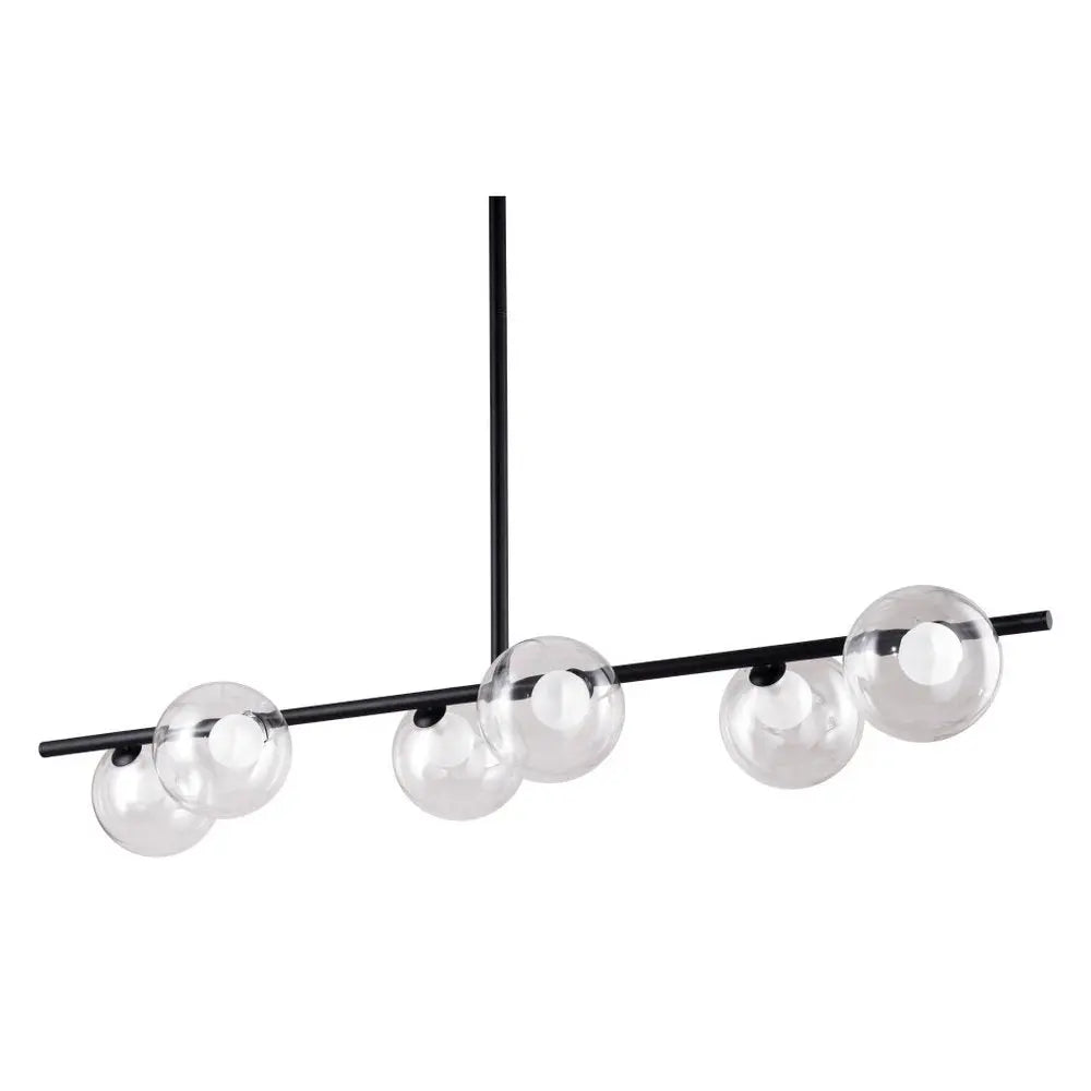 Black Kitchen Island Six Light Metal Ceiling Light HomeRoots