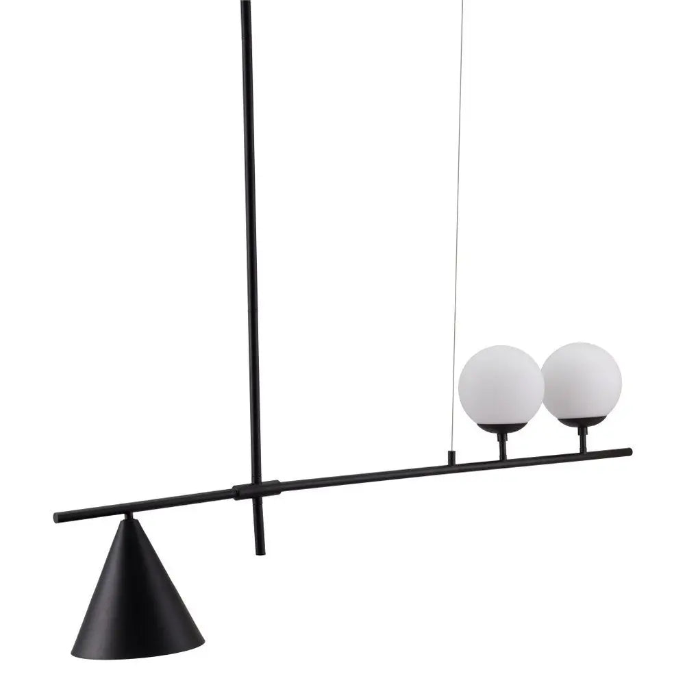 Black Kitchen Island Three Light Metal Chandelier With Black and White Shades HomeRoots