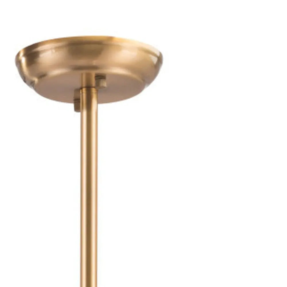 Gold Shaded Two Light Metal Dimmable Ceiling Light With White Shades HomeRoots