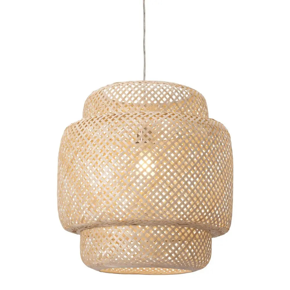 Natural Boho Weave Ceiling Lamp HomeRoots