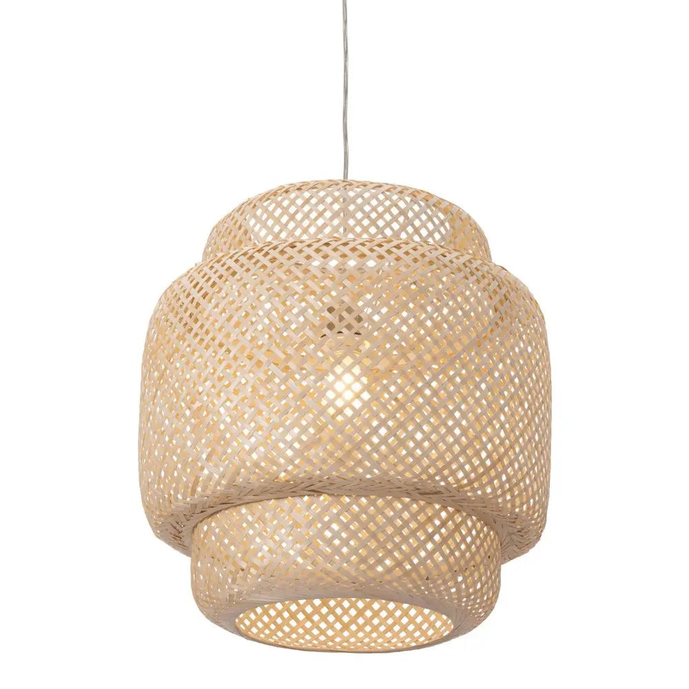 Natural Boho Weave Ceiling Lamp HomeRoots