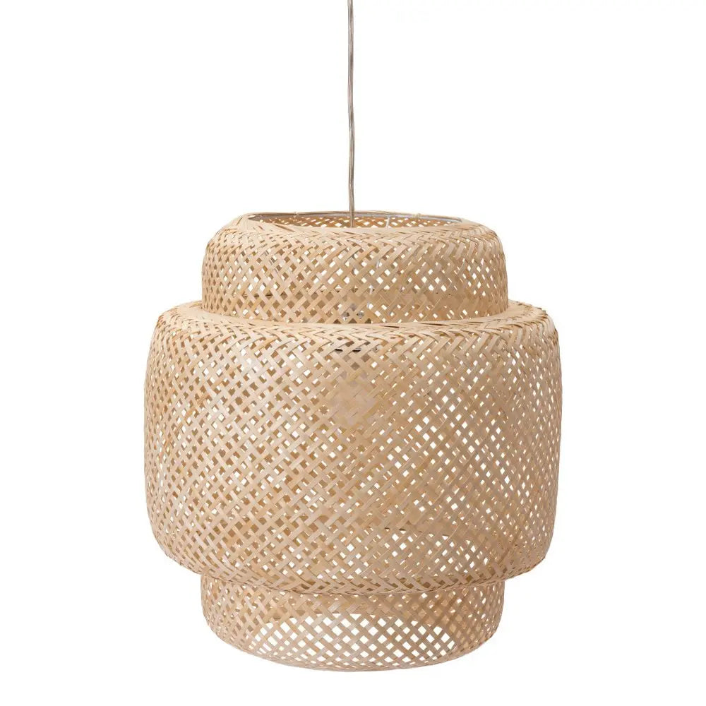 Natural Boho Weave Ceiling Lamp HomeRoots
